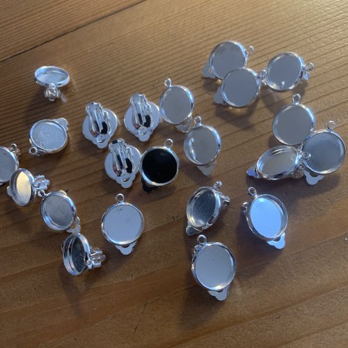 Supports de boucles d’oreille clip 12 mm ,10 pièces