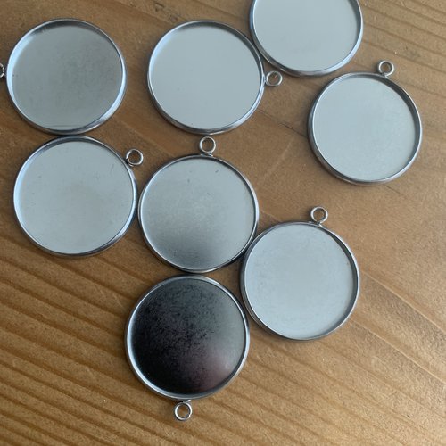 Lot de supports pendentifs cabochons 25mm
