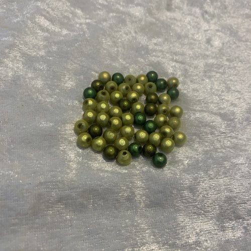 Lot de 50 perles camaïeu vert 6 mm