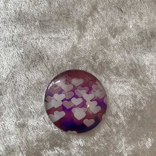 Cabochon en verre de 30 mm motifs coeur