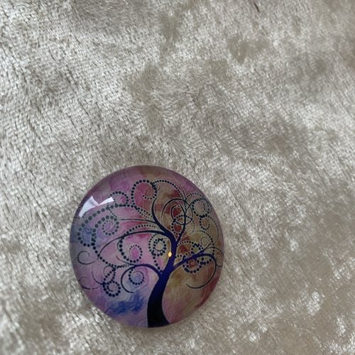 Cabochon en verre de 30 mm arbre de vie