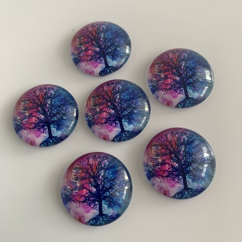 Lot de cabochons en verre 20 mm