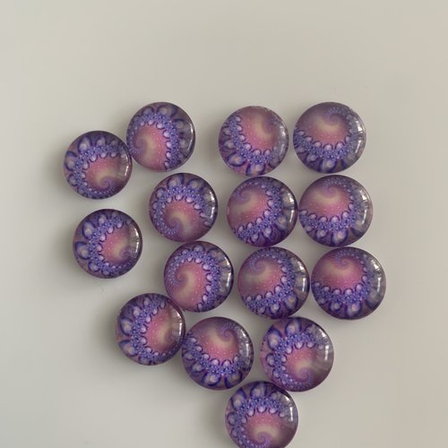 Cabochons en verre 12 mm 15 pieces