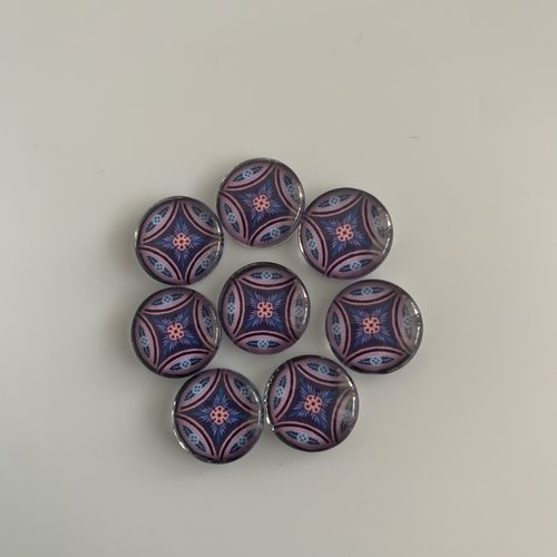 Lot de cabochons en verre 12 mm
