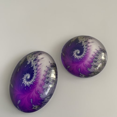 Lot de cabochons en verre