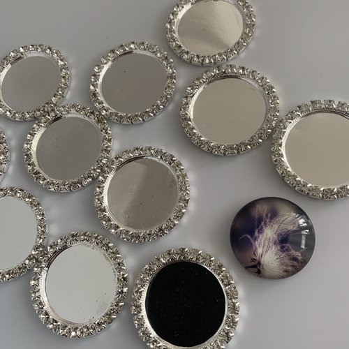 Supports cabochons strass de 35 mm
