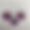 Lot de cabochons en verre rose multicolore