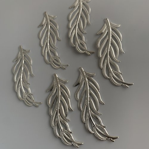Estampes feuilles argentées 57 mm lot 2