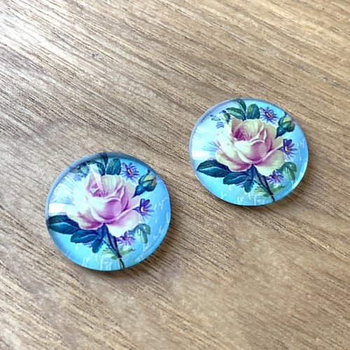 Cabochons en verre 20 mm x2