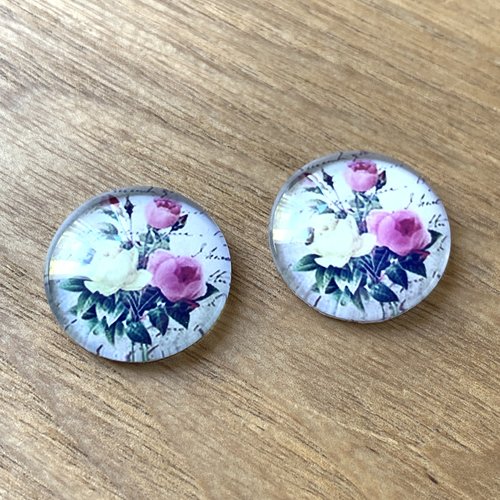 Cabochons en verre 20 mm x2