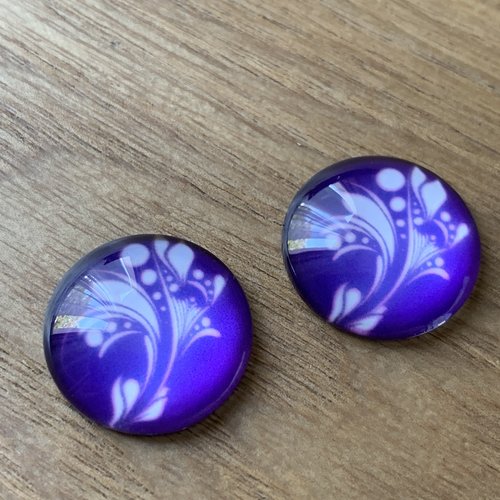 Cabochons en verre illustré 20 mm x2