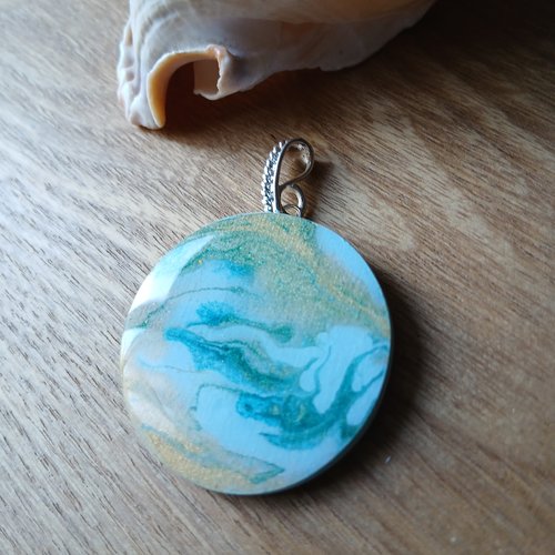 Pendentif camaïeu ciel 38 mm