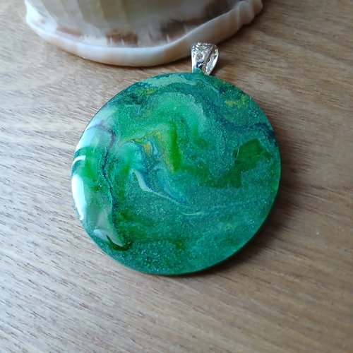 Pendentif camaïeu vert pour créations bijoux