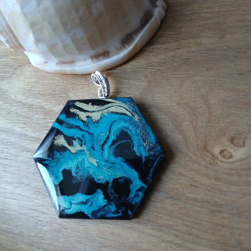 Pendentif noir multicolores pour créations bijoux