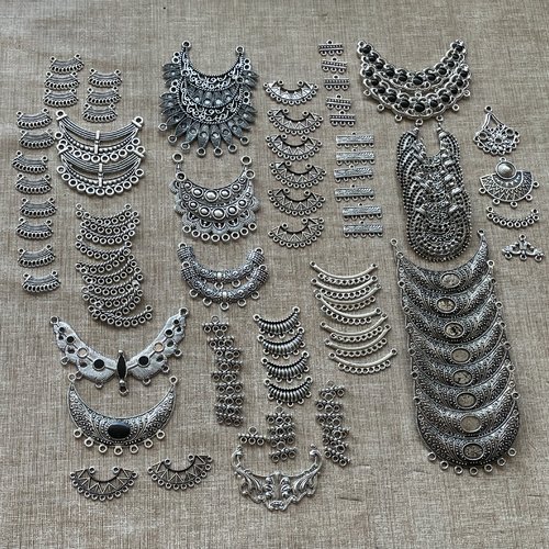 Fournitures bijoux lot de pendentifs connecteurs 50 pièces pour créations bijoux