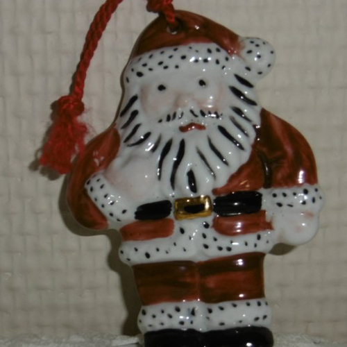 Décoration noël en porcelaine peinte main
