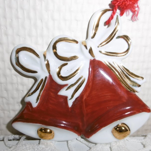 Décoration noël en porcelaine peinte main