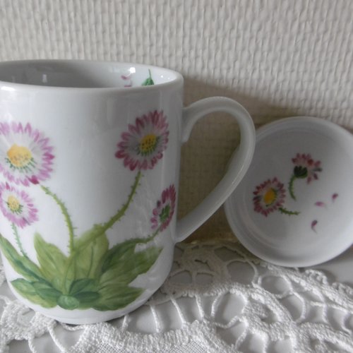 Tisanière en porcelaine peinte main