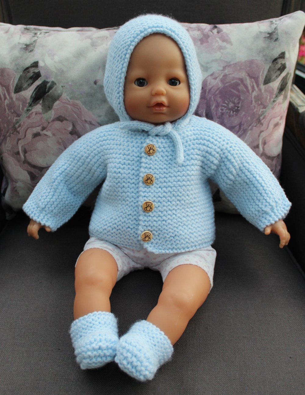 poupée 4 Bébé Prématuré/poupées vêtements ~ LINGERIE ~ Chaussons ~ 4 Plis Knitting Pattern