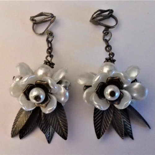 Boucles d'oreilles clips pendantes