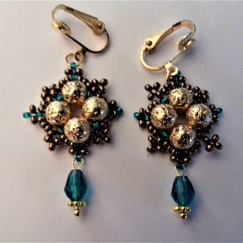 Boucles d'oreilles clips pendantes