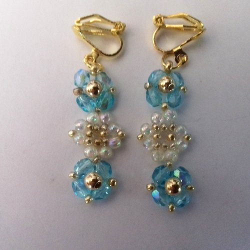 Boucles d'oreilles clips pendantes