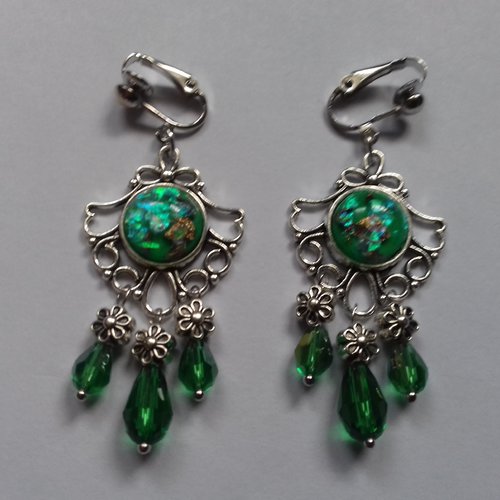 Boucles d'oreilles clips  pendantes