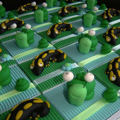 Boîtes à dragées salamandres et escargots
