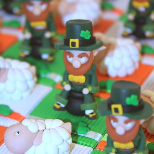 Boîtes à dragées moutons et lutins leprechauns