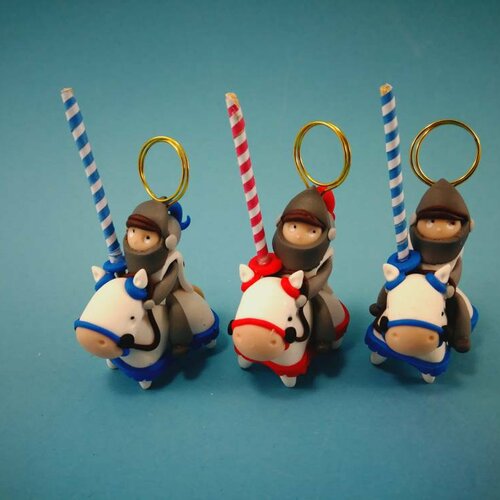 Coffret de 3 marque-places chevaliers sur leurs chevaux