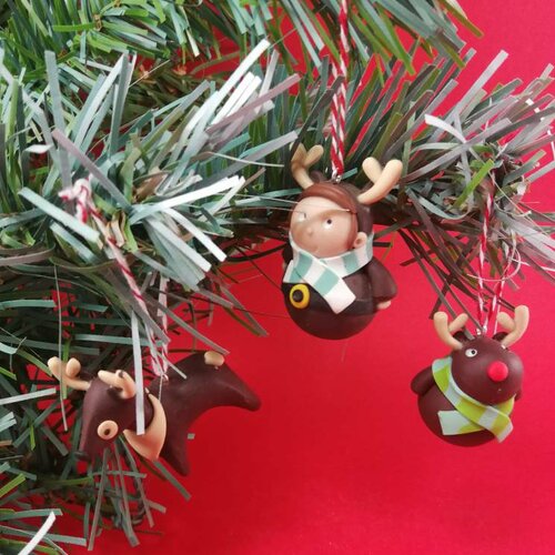 Coffret de 3 sujets de noël à suspendre