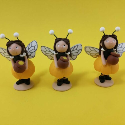 Coffret de 3 sujets filles abeilles