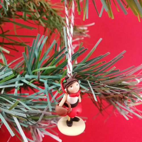Coffret de 4 mini sujets de noël à suspendre