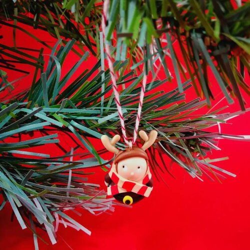 Coffret de 4 mini sujets de noël à suspendre