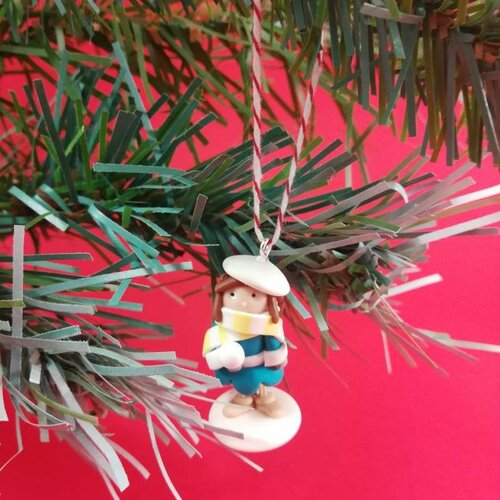 Coffret de 4 mini sujets de noël à suspendre