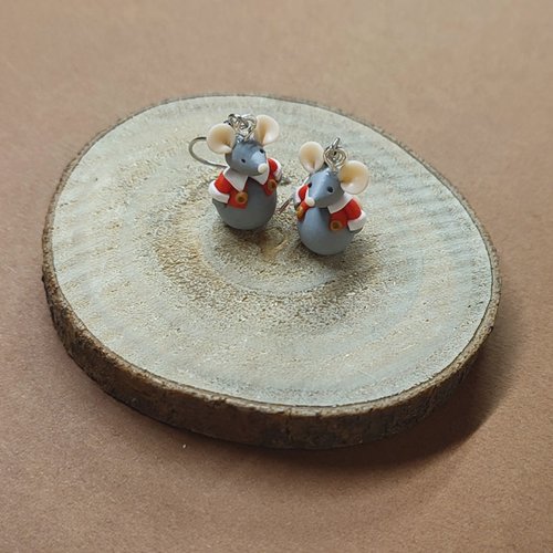 Boucles d'oreilles souris de noël