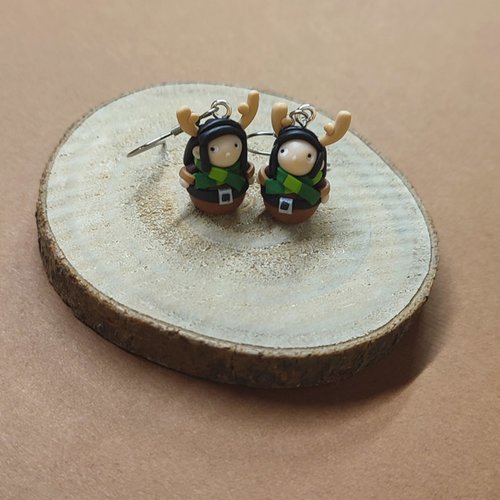 Boucles d'oreilles filles rennes