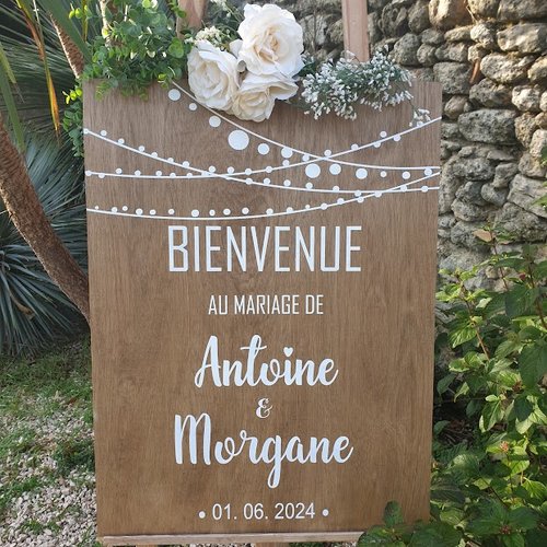 Mariage : pancarte de bienvenue