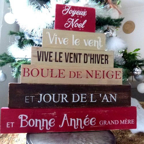 Décoration de noêl noel en bois personnalisable.