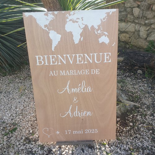 Panneau de bienvenue  pour mariage.