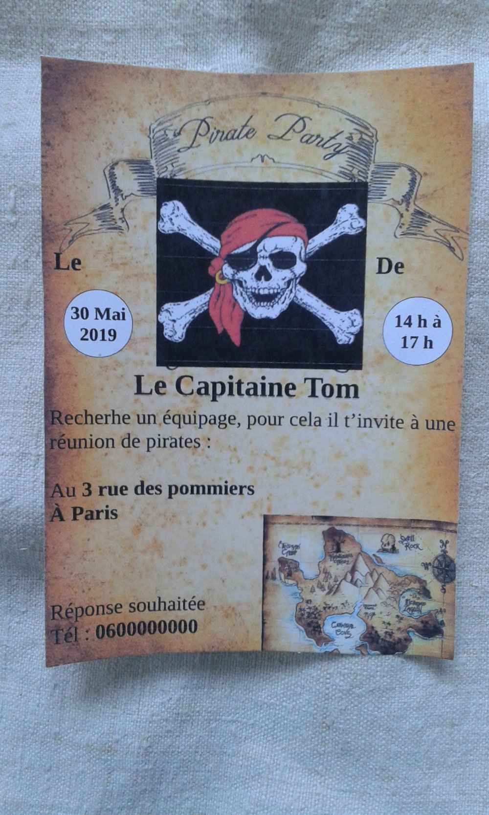 Carte Invitation Anniversaire Pirate Carte A Gratter Ou Pas Personnalisable Un Grand Marche
