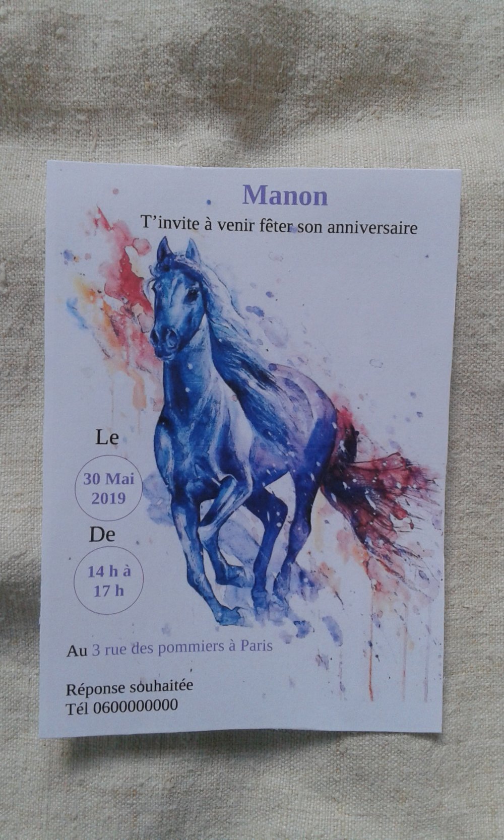 Carte Invitation Anniversaire Cheval Modele A Gratter Ou Pas Personnalisable Un Grand Marche