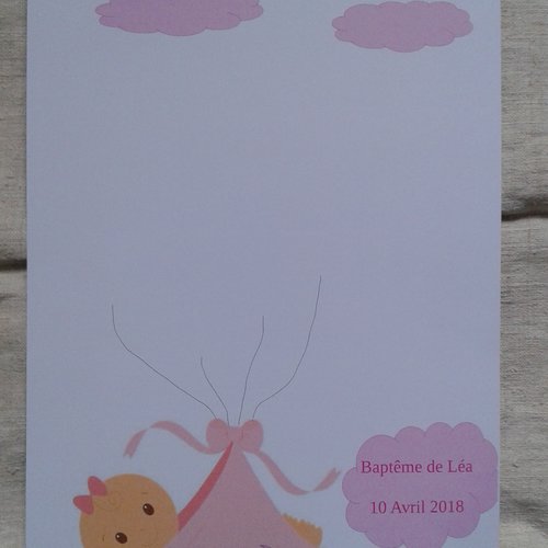 Arbre A Empreintes Bebe Fille Pour Bapteme Babyshower Personnalisable Avec Encre Un Grand Marche