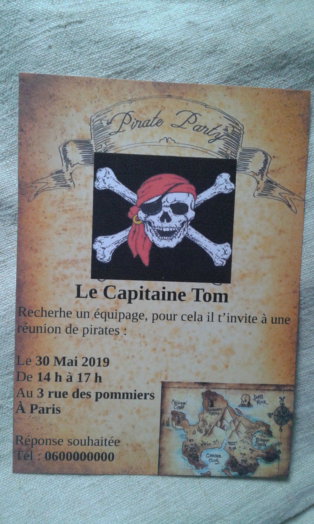 Carte Invitation Anniversaire Pirate Carte A Gratter Ou Pas Personnalisable Un Grand Marche