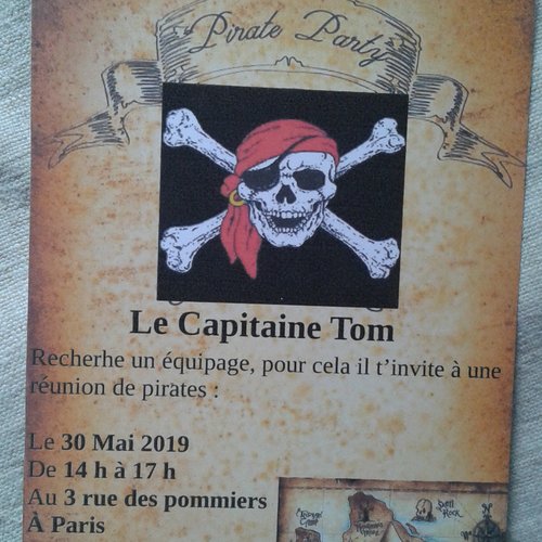 Carte Invitation Anniversaire Pirate Carte A Gratter Ou Pas Personnalisable Un Grand Marche