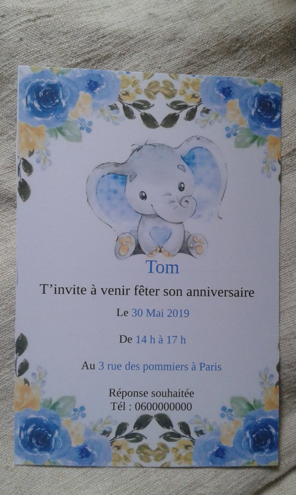 Carte Invitation Anniversaire Elephant Garcon Carte A Gratter Ou Pas Personnalisable Un Grand Marche