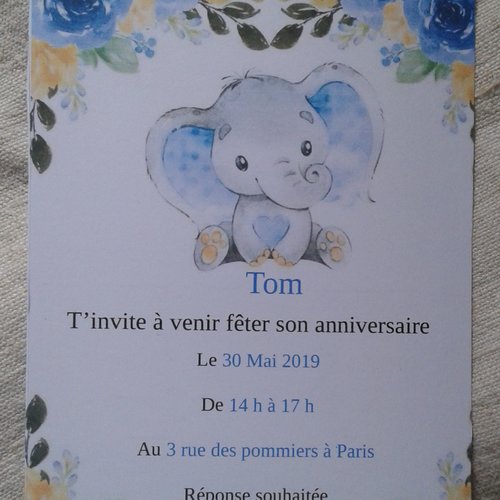 Carte Invitation Anniversaire Elephant Garcon Carte A Gratter Ou Pas Personnalisable Un Grand Marche
