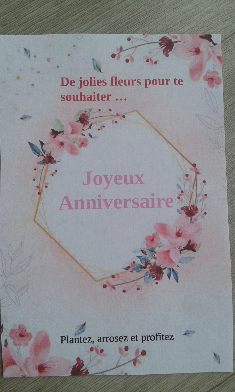 Carte A Planter Joyeux Anniversaire 2 Modeles Un Grand Marche