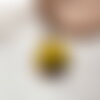 Pendentif fleur de pensée jaune et violette foncée pressée, bijoux fait main, pendentif pour femme avec chaine 50 cm,