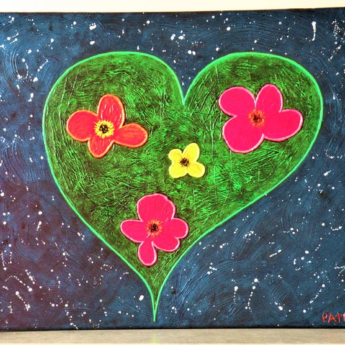 Le temps des fleurs ( coeur et fleurs phosphorescents)